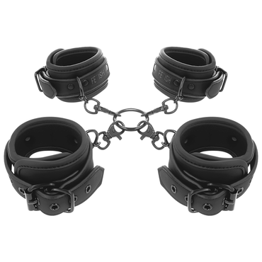 Fetish Submissive - Set Of Hand And Ankle Handcuffs With Noprene Lining