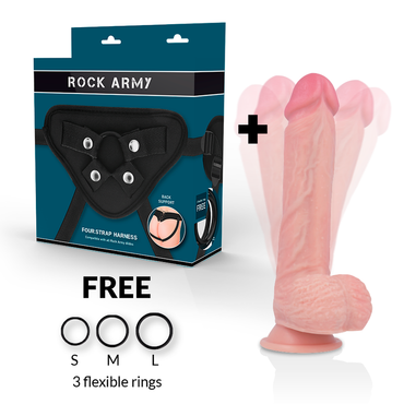 Rockarmy - Harness + Hawk Rotator And Vibrator 22 Cm -O- 4.6 Cm