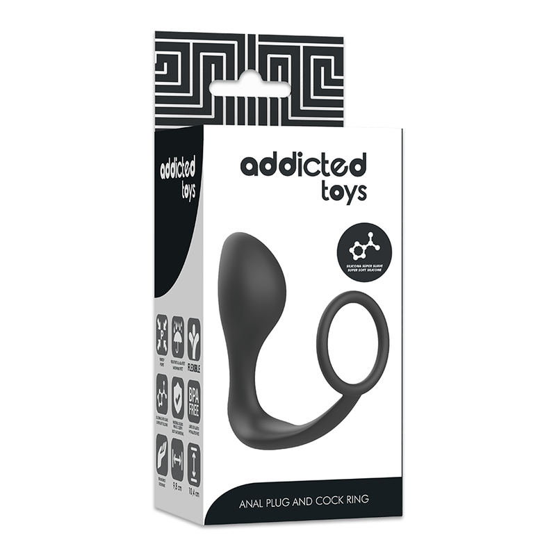 Addicted Toys - Anal Plug Black Silicone Ring