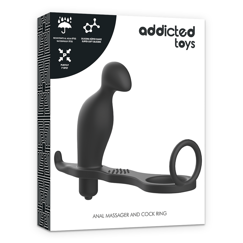 Explore intense pleasure with the Addicted Toys Anal Plug Silicone Ring. This cock ring and anal massager combo offers firm erections and targeted stimulation in body-safe silicone.5