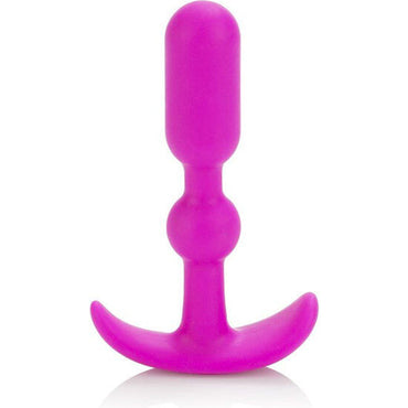 CalExotics Anal Plug Teaser features a slim, flexible design with pearl-shaped ridges, ideal for beginners. Safe, easy to use, and available in pink or blue.2