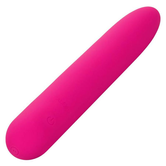 CalExotics Bliss Silicone Vibrator offers 10 speeds, a seamless soft tip, liquid silicone design, USB recharge, and memory chip for smooth, powerful pleasure sessions.1
