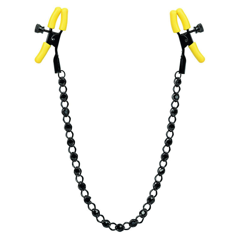 CalExotics Boundless Nipple Teasers offer adjustable clamps, soft silicone pads, a sensual crystal-inlaid chain, and body-safe design for heightened teasing pleasure.1