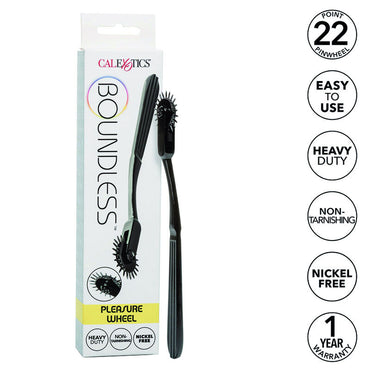 CalExotics Boundless Pleasure Wheel excites the senses with a 22-point rotating reel, high-resistance, tarnish-free hardware for thrilling, endless intimate play.2